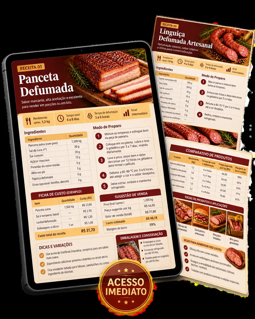Plano Básico — +30 Receitas de Defumadas com Temperos, Tempos e Temperaturas